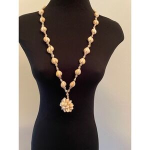 Hawaiian Seashell Flower Necklace Tropical Boho Beach Jewelry